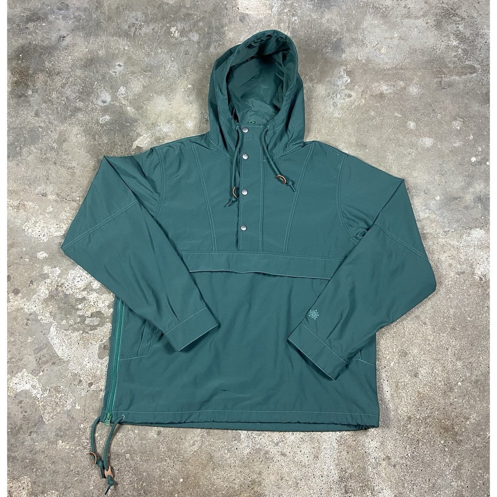 Alpine Design Anorak‎ Jacket Size Large Green 1/4 Zip Snap Down Outdoor Pullover